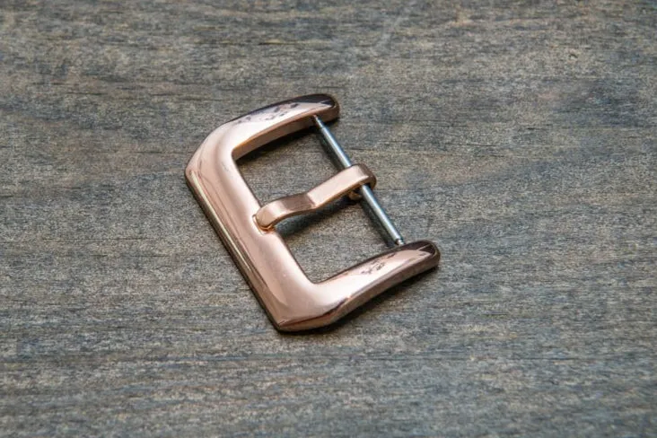 Panerai style buckle stainless steel (rose gold) 20mm, 22 mm, 24 mm.