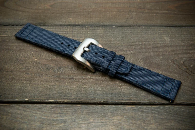 Sailcloth Canvas watch strap, waterproof watch band, fits PAM, U-Boat, Seiko and other heavy watches 19 mm, 20 mm, 21 mm, 22mm, 23mm, 24 mm