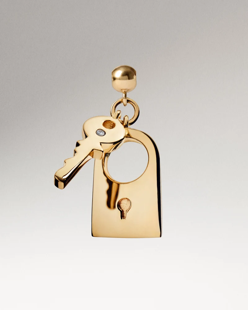 Padlock and key charm