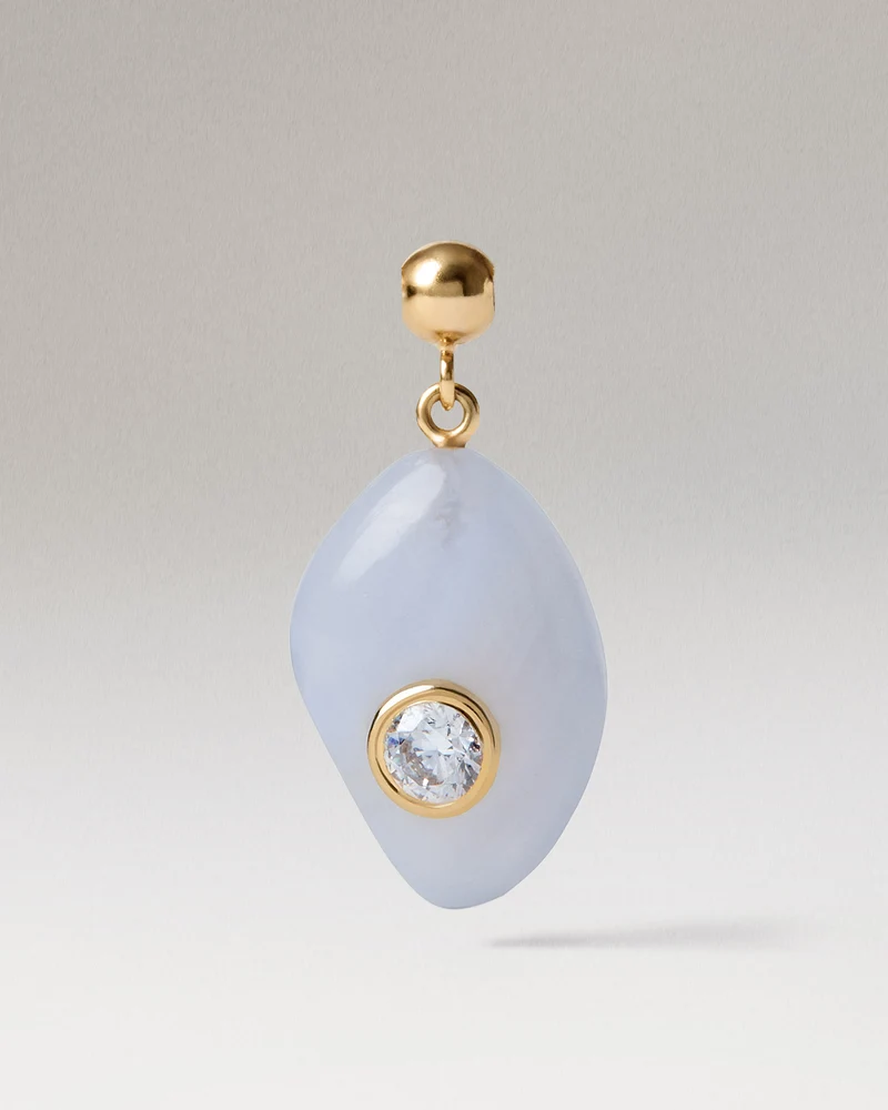 Serenity Blue agate charm