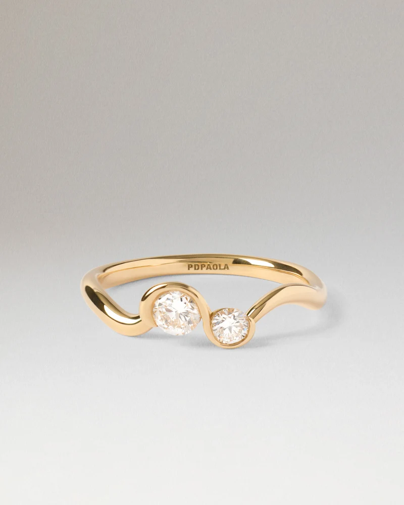 Diamonds and gold Dafne ring