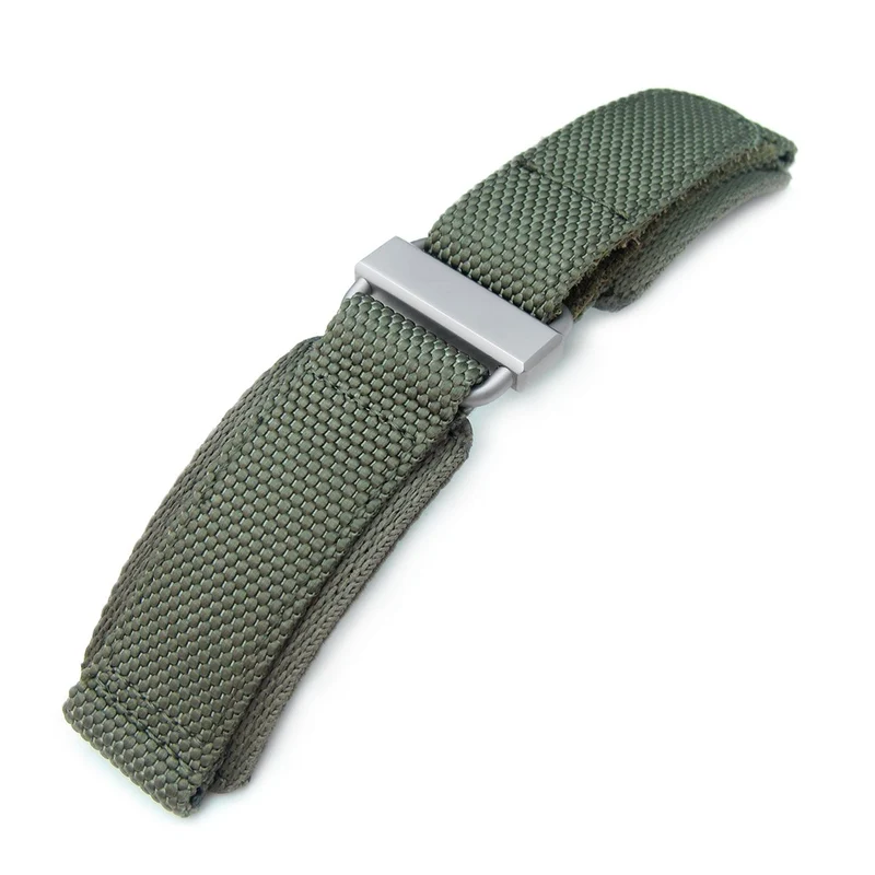 22mm Honeycomb Military Green Nylon Velcro Watch Strap
