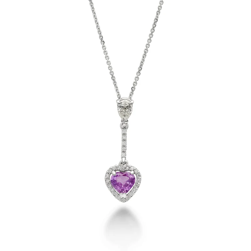 Golay collana pendente zaffiro pink cuore 5x5 e diamanti PCL201DZPH55-22271110053