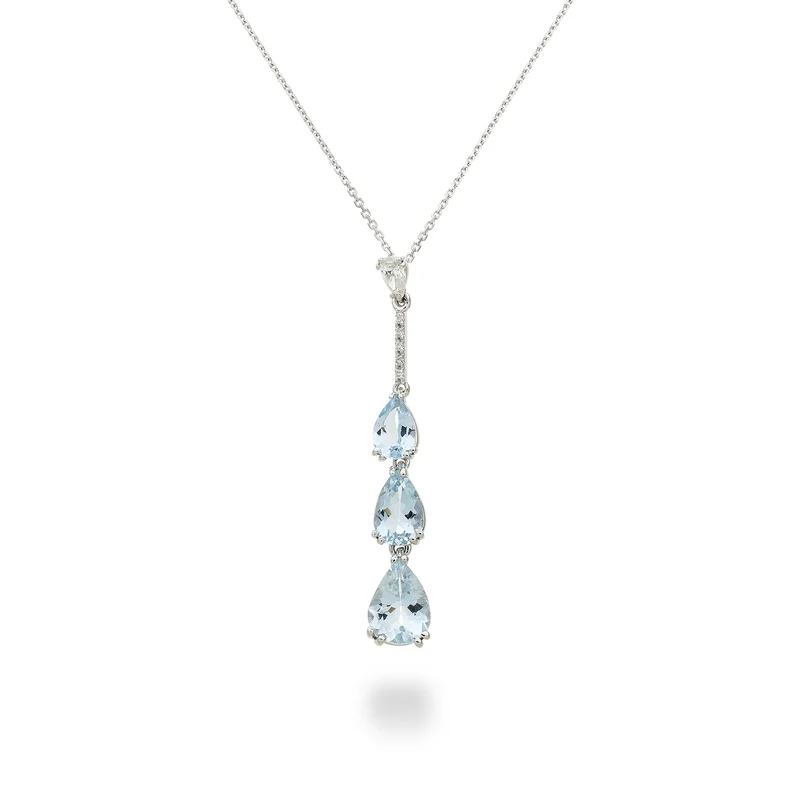 Golay collana pend acquamarine goccia scalari e barrette PCL196DAQP68-23193110026