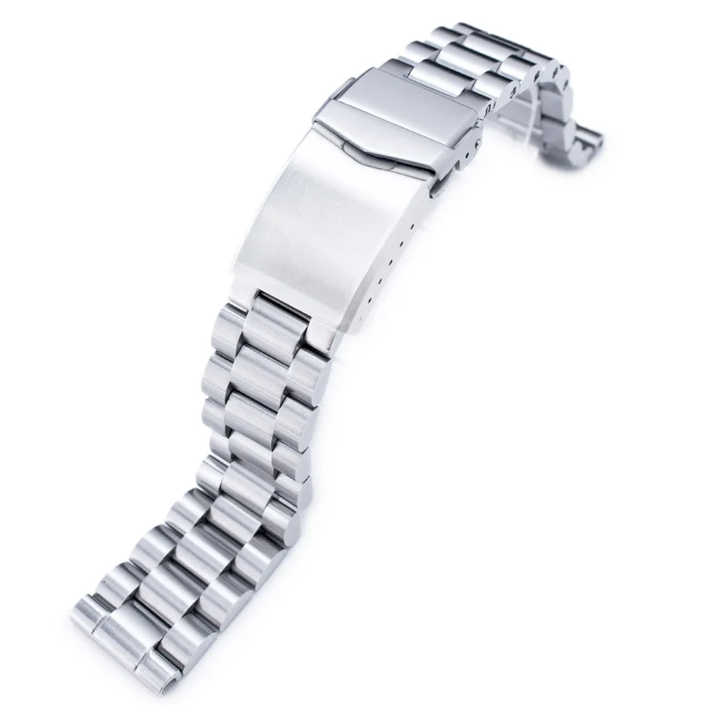 20mm Straight End Endmill Stainless Steel Watch Band with V-Clasp
