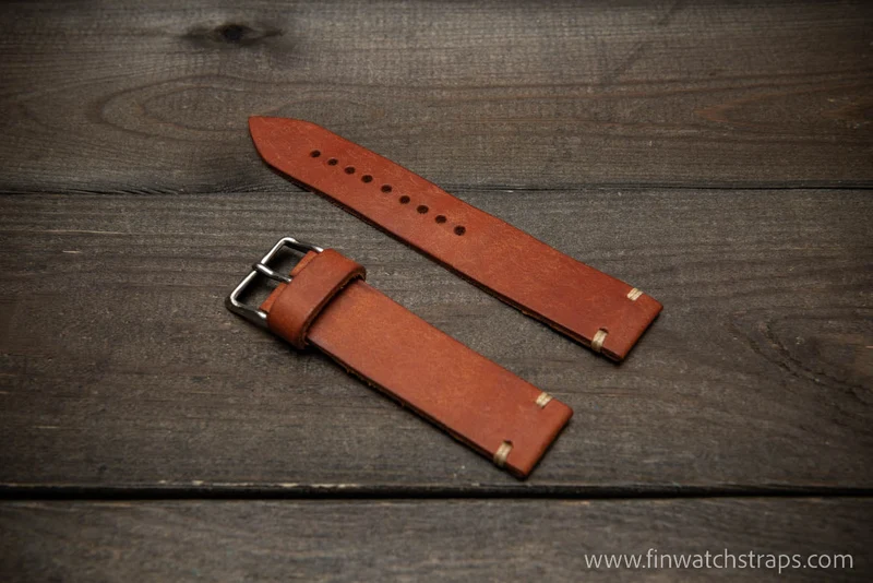 Leather Watch Band, Badalassi Carlo, Pueblo Olmo watch strap. Handmade in Finland