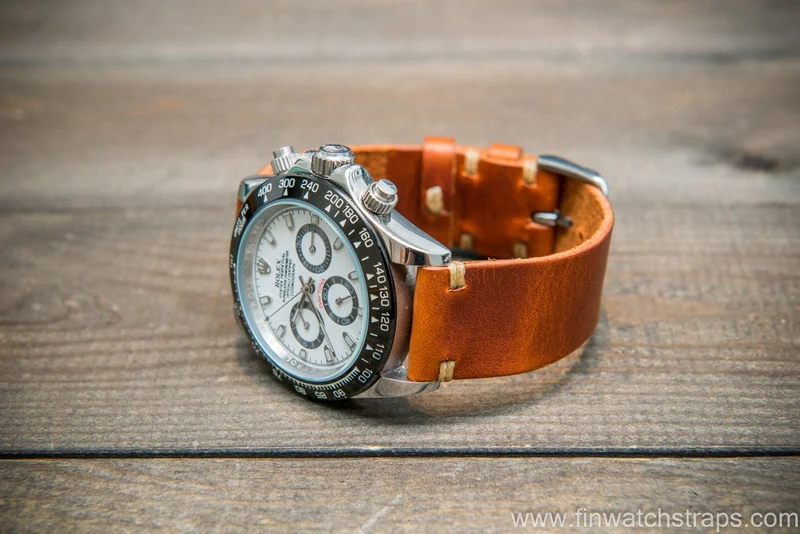 Badalassi Olmo Wax leather watch strap. Hand-made to order in Finland.