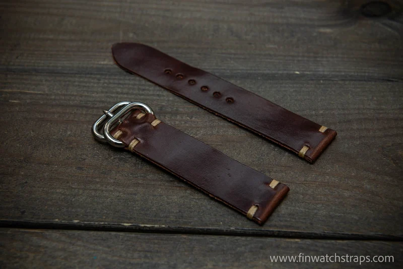 Leather watch strap, Wickett & Craig of America leather band, handmade in Finland 16-26 mm.