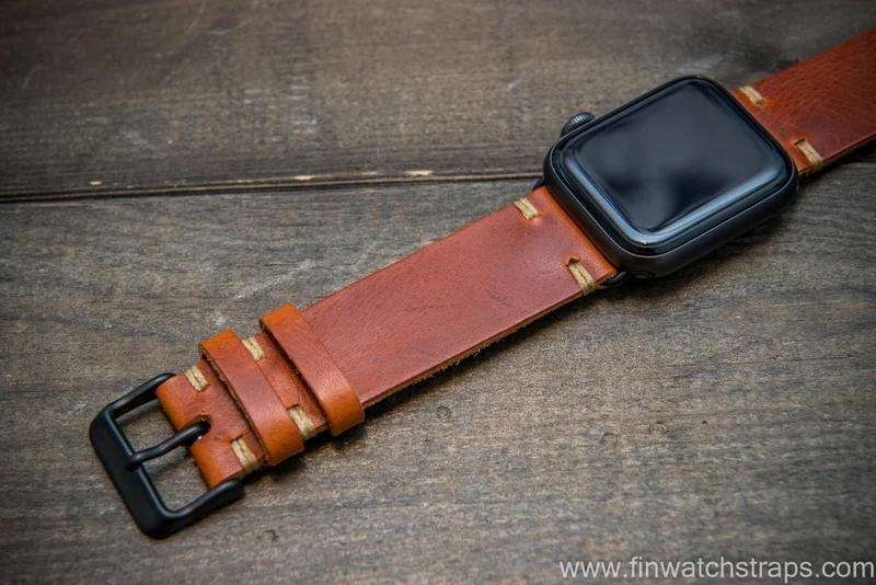 Apple Watch 10,11 artisan leather watch band. Badalassi Wax Italian leather.