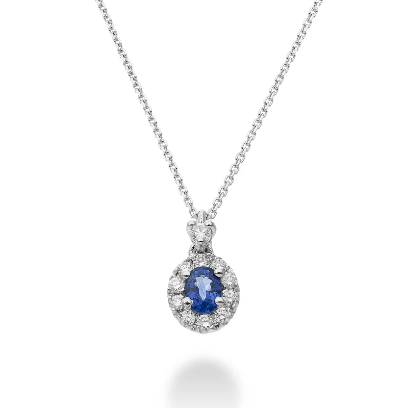 Golay collana con pendente zaffiro ovale 6x4 e diamanti PCL122DIZB46-24030110145