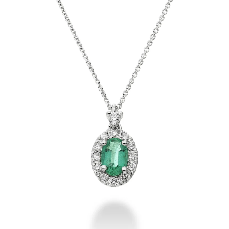 Golay collana con pendente smeraldo ovale 5x4 e diamanti PCL122DISM45-22243110020