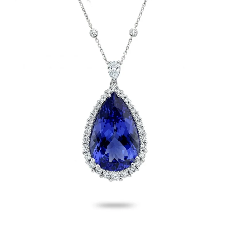 Golay girocollo tanzanite goccia 13,61ct con contorno PCL098DITZ1-26083110157