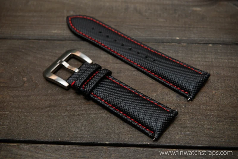 Sailcloth Canvas watch strap, waterproof watch band, fits PAM, U-Boat, Seiko and other heavy watches 19 mm, 20 mm, 21 mm, 22mm, 23mm, 24 mm