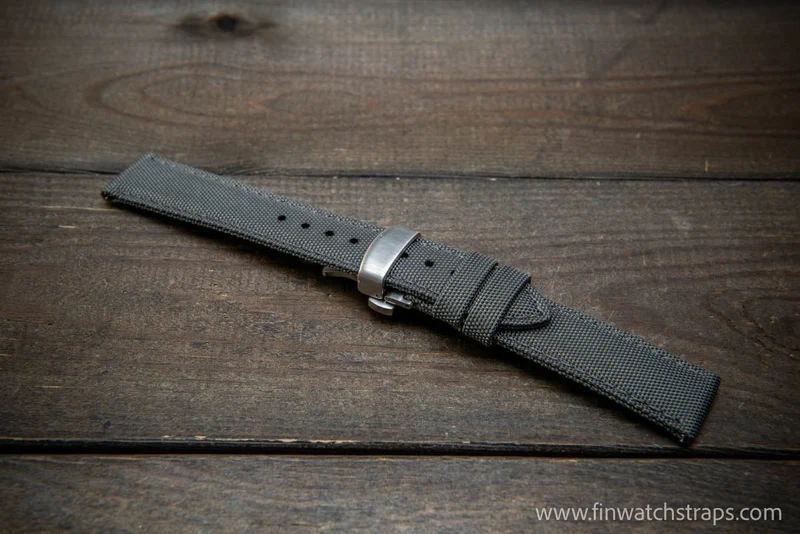 Sailcloth waterproof watch strap. Deployment clasp.