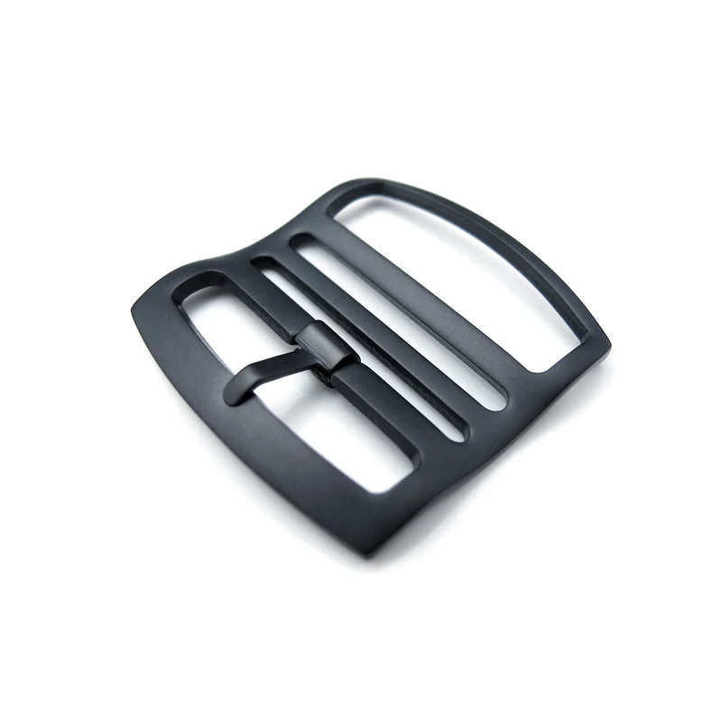 20mm, 22mm Solid 316L Stainless Steel Ladder Lock Slider tang buckle, PVD Brushed Black