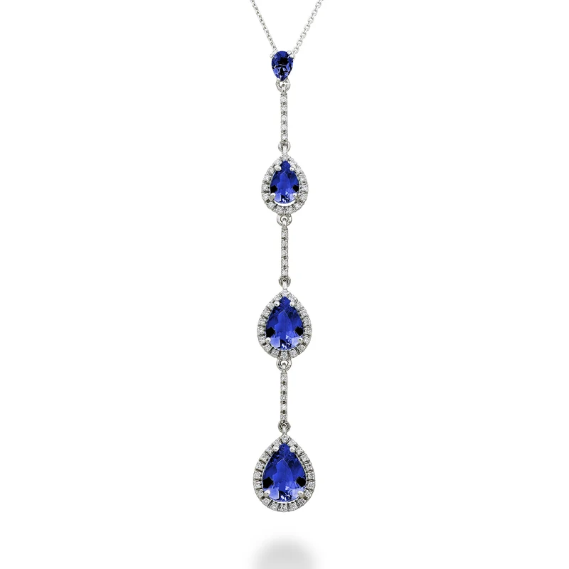 Golay collana tanzanite gocce contorno e barrette dia PCLC206DTZP68-23058110038