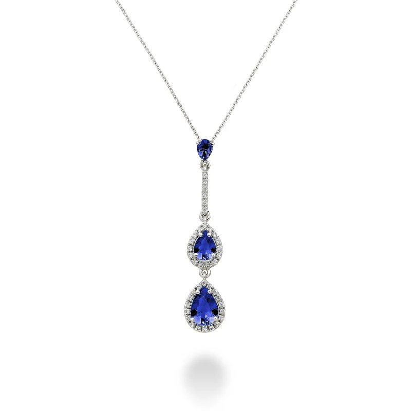 Golay collana tanzanite gocce contorno e barrette dia PCLC205DTZP57-23058110041
