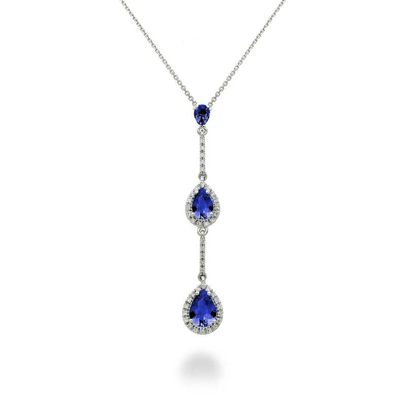 Golay collana tanzaniti gocce contorno e barrette dia PCLC204DTZP57-23058110039
