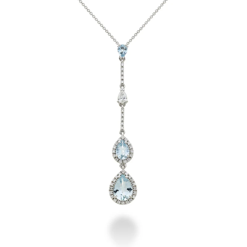 Golay collana acquamarine goccia scalari contorno e barr PCLC202DAQP68-24030110147