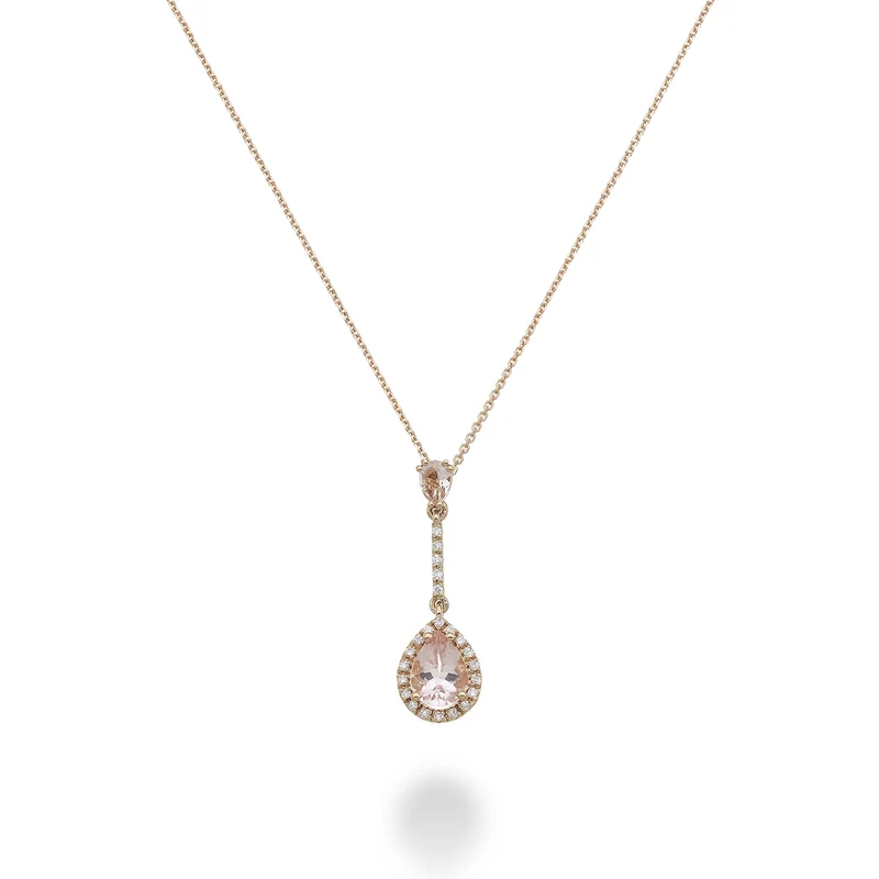 Golay collana morganite goccia contorno e barretta dia PCLC199DMOP57-23065110062