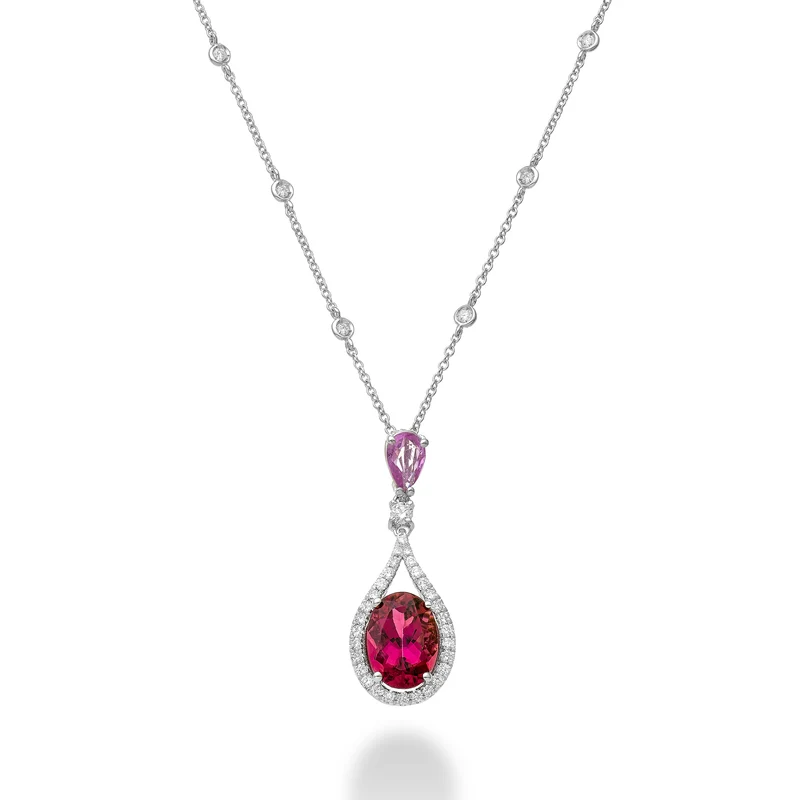 Golay collana tormalina ovale 10x8 zprc goccia 6x4 +diam PCLC149DZPTO810-24180110010