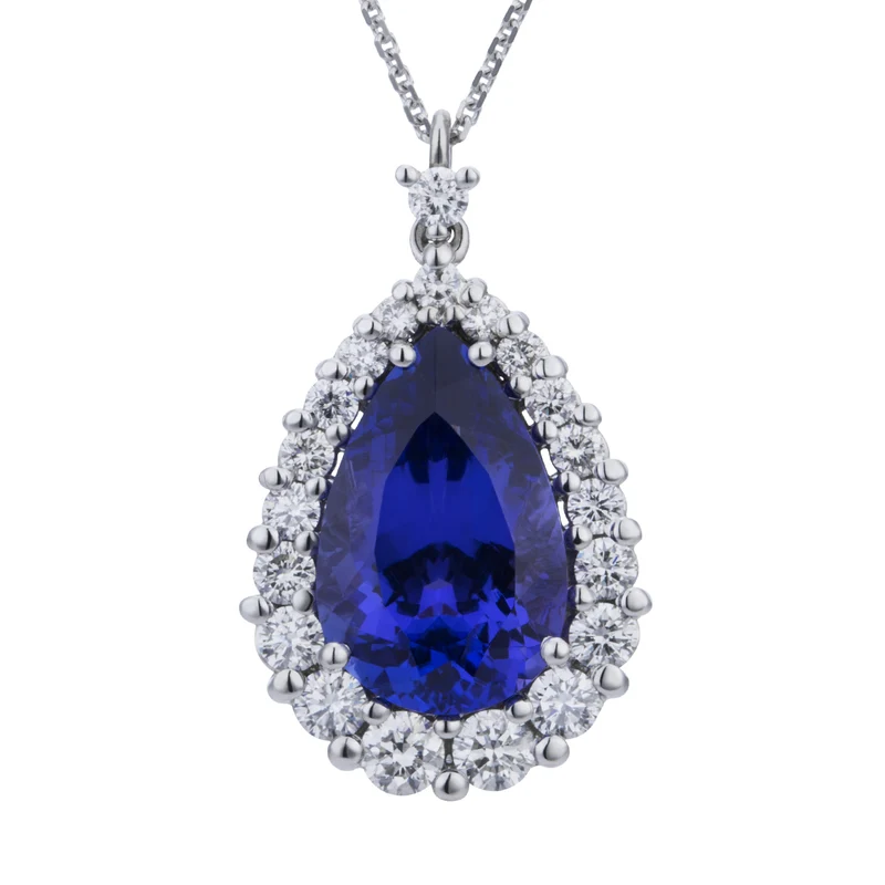 Golay girocollo tanzanite goccia 12x9 contorno scalare PCLC064DITZ2-21134110022