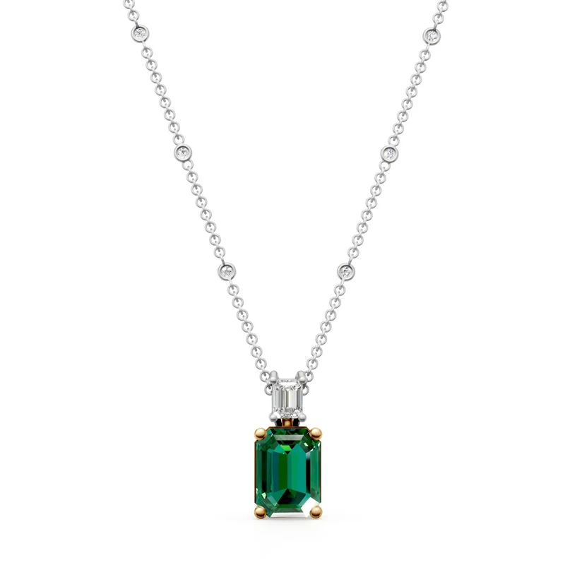 Golay pendente smeraldo ott 9x7 e contromaglia emerald PCL465DSM97-25064110253