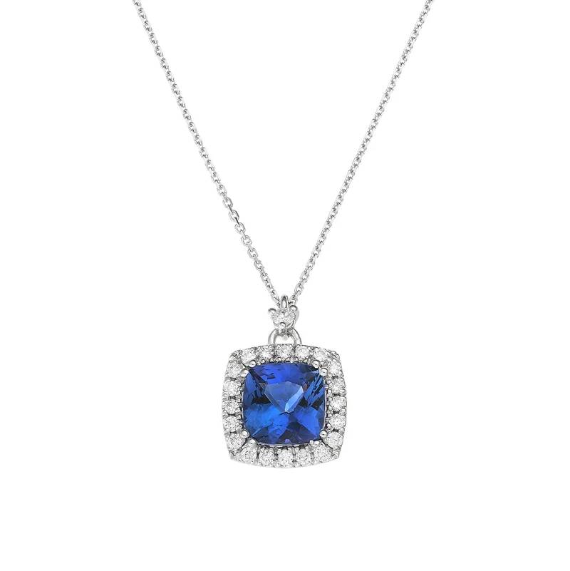 Golay collana tanzanite cushion 7x7 e diamanti PCL076DITZ77-23073110014