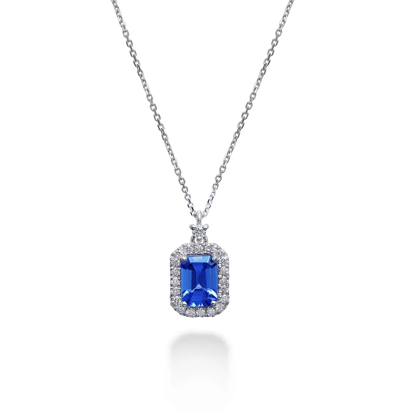 Golay collana tanzanite 6x4 ottagonale e cont diamanti PCL072DITZ2-23242110027