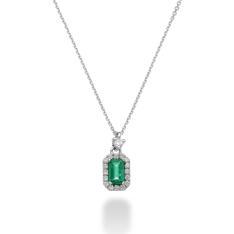 Golay collana smeraldo ottagonale 5x3 e cont diamanti PCL072DISM1-23193110150