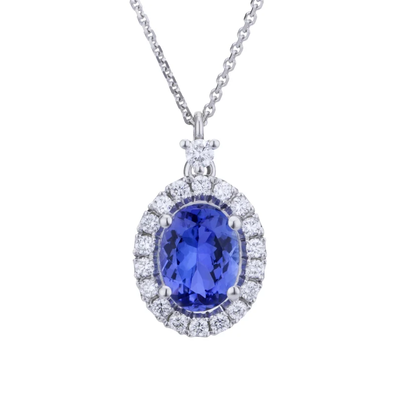 Golay collana tanzanite ovale 7x5 e contorno diamanti PCL070DITZ3-24030110141