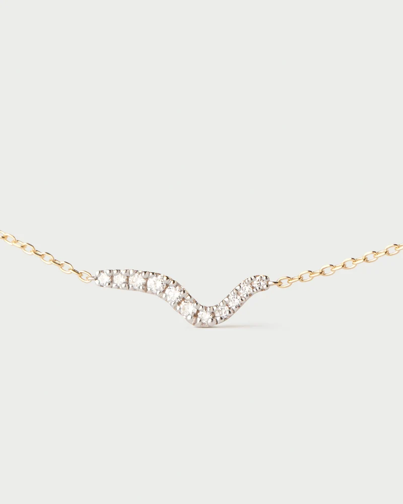 Diamonds and gold Flow necklace