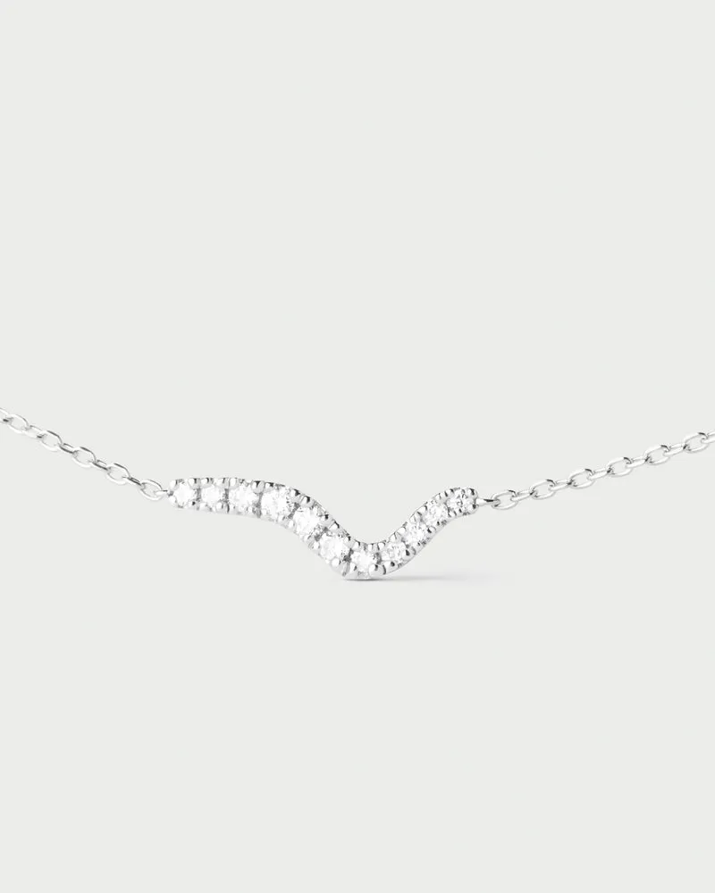 Diamonds and white gold Flow necklace