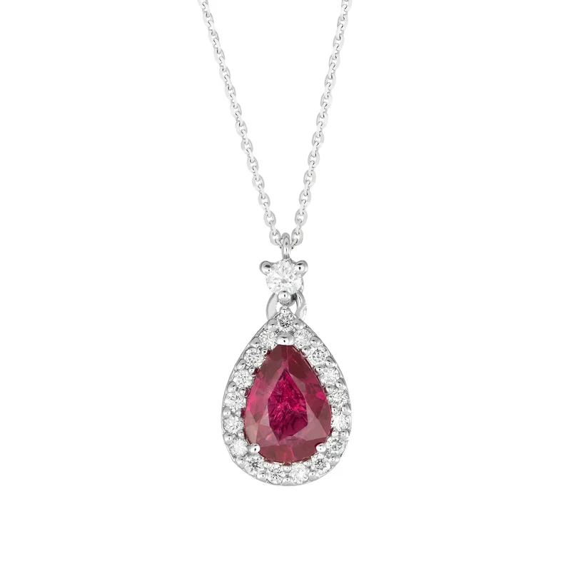 Golay collana con pendente rubino goccia 7x5 e diamanti PCL032DIRU-22035110071
