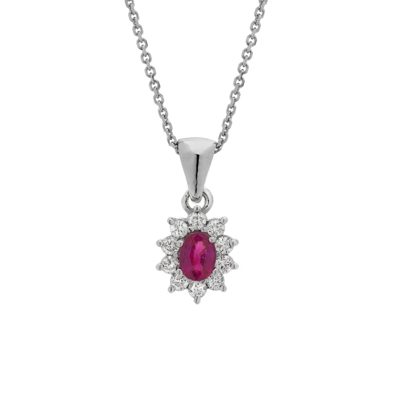 Golay collana con pendente rubino ovale 4x3 e diamanti PCL022WDIRU-20262110069