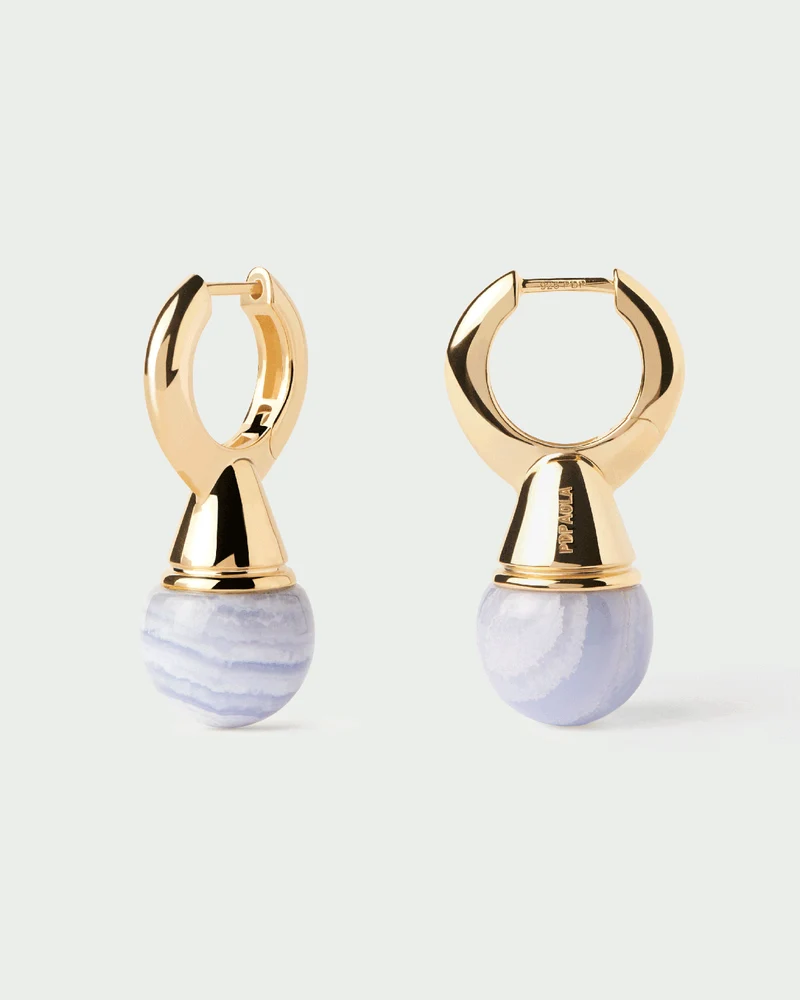 Blue lace agate Riviera hoops