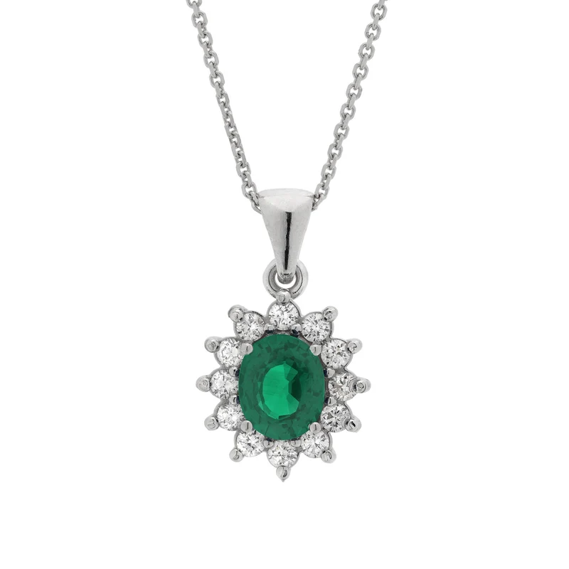 Golay collana con pendente smeraldo ovale 6x5 e diamanti PCL019WDISM-22158110167
