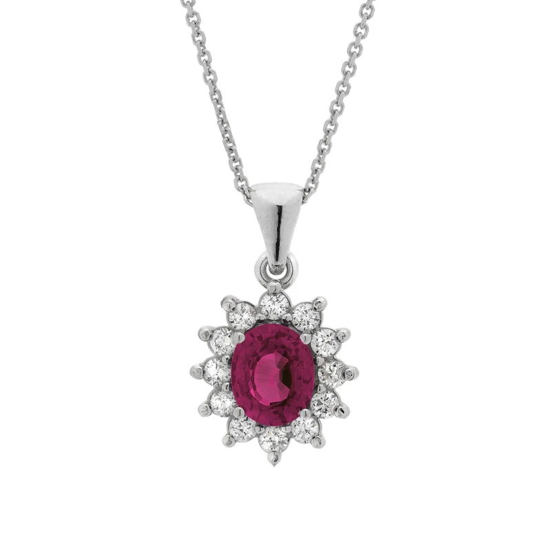 Golay collana con pendente rubino ovale 6x5 e diamanti PCL019WDIRU-22158110160