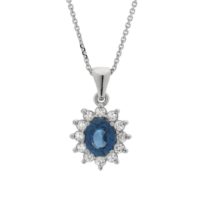 Golay collana con pendente zaffiro ovale 7x5 e diamanti PCL018WDIZB-24030110136
