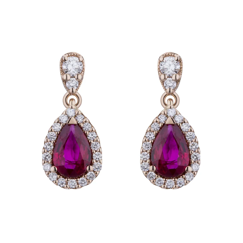 Golay orecchino rubino goccia 6x4 e diamanti ORB300RU-23321110199