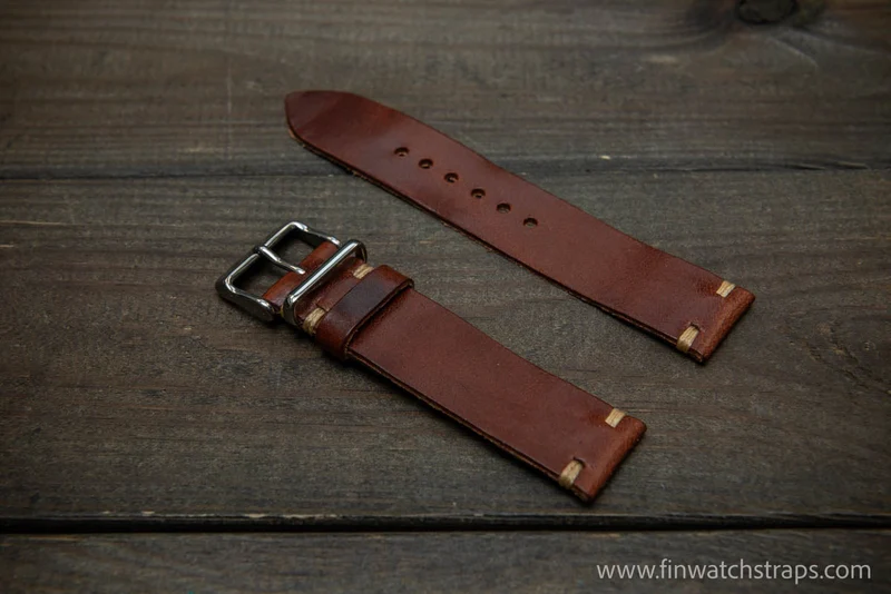 Leather watch strap, Wickett & Craig of America leather band, handmade in Finland 16-26 mm.
