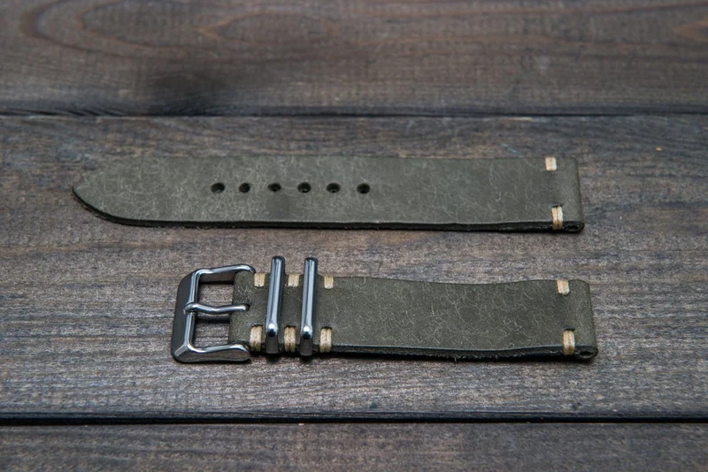 Badalassi Carlo, Pueblo Grigio leather watch strap. Hand-made to order in Finland.