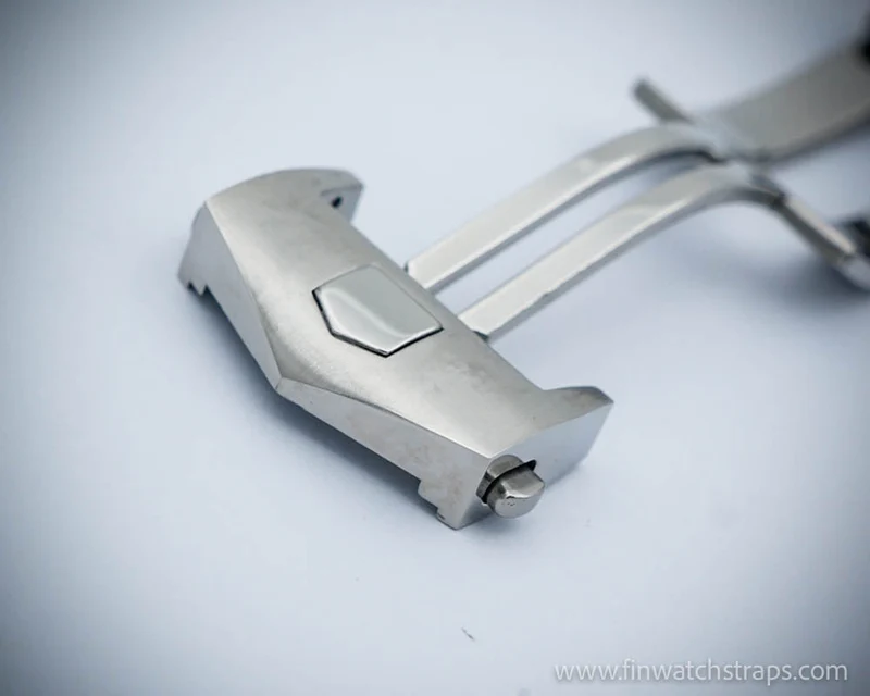 Tag Heuer style deployment clasp/ matte silver