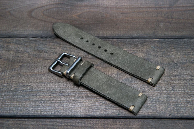 Badalassi Carlo, Pueblo Grigio leather watch strap. Hand-made to order in Finland.