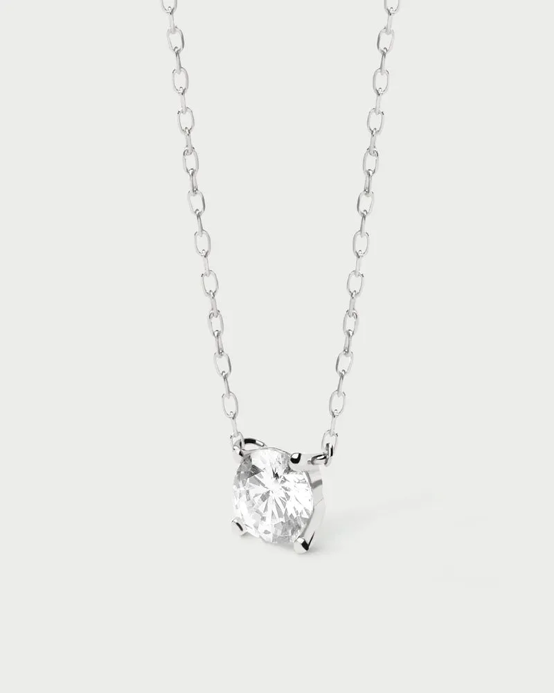 Diamonds and White Gold Solitaire Supreme Necklace