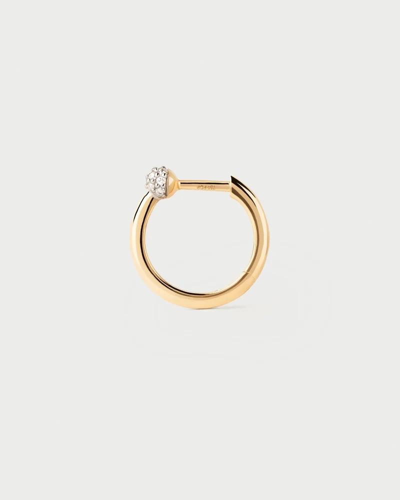 Diamonds and gold Chai single hoop
