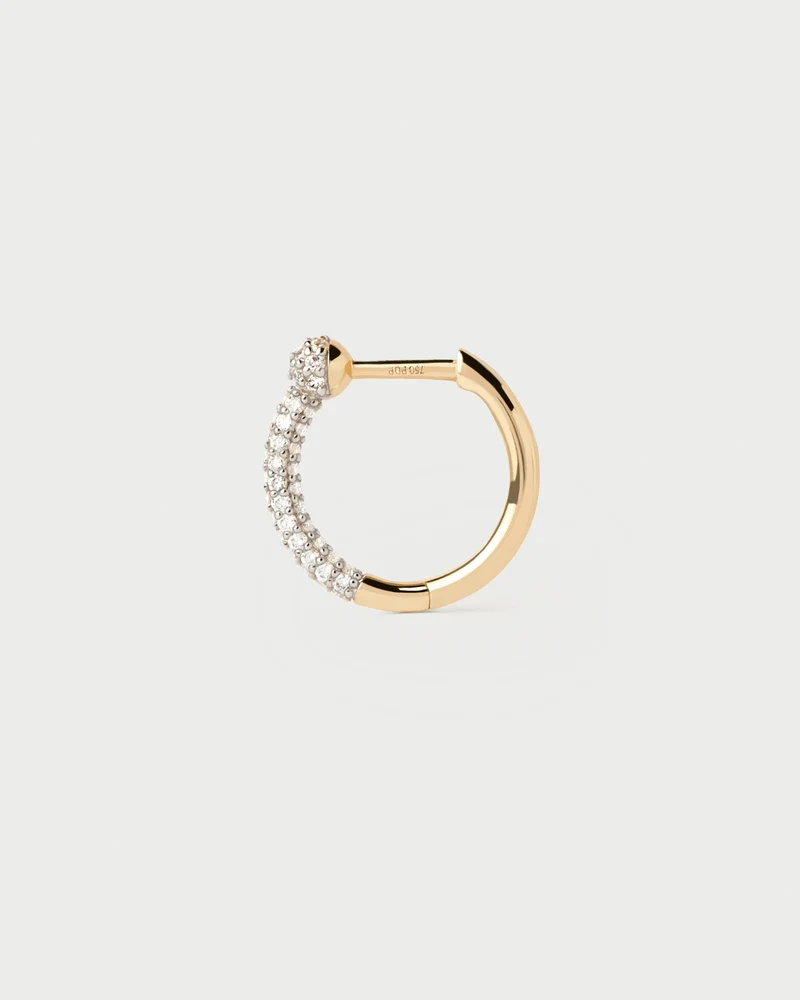 Diamonds and gold Chai Latte single hoop