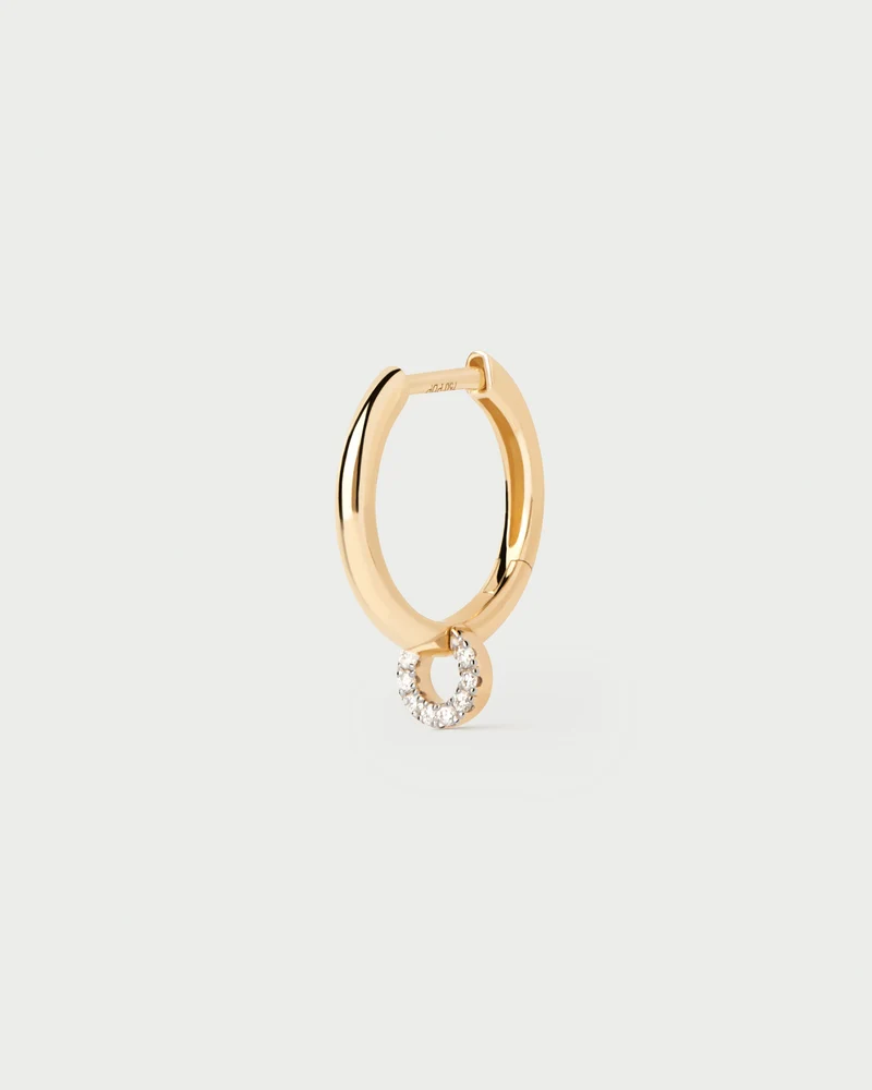 Diamonds and gold Loop single hoop