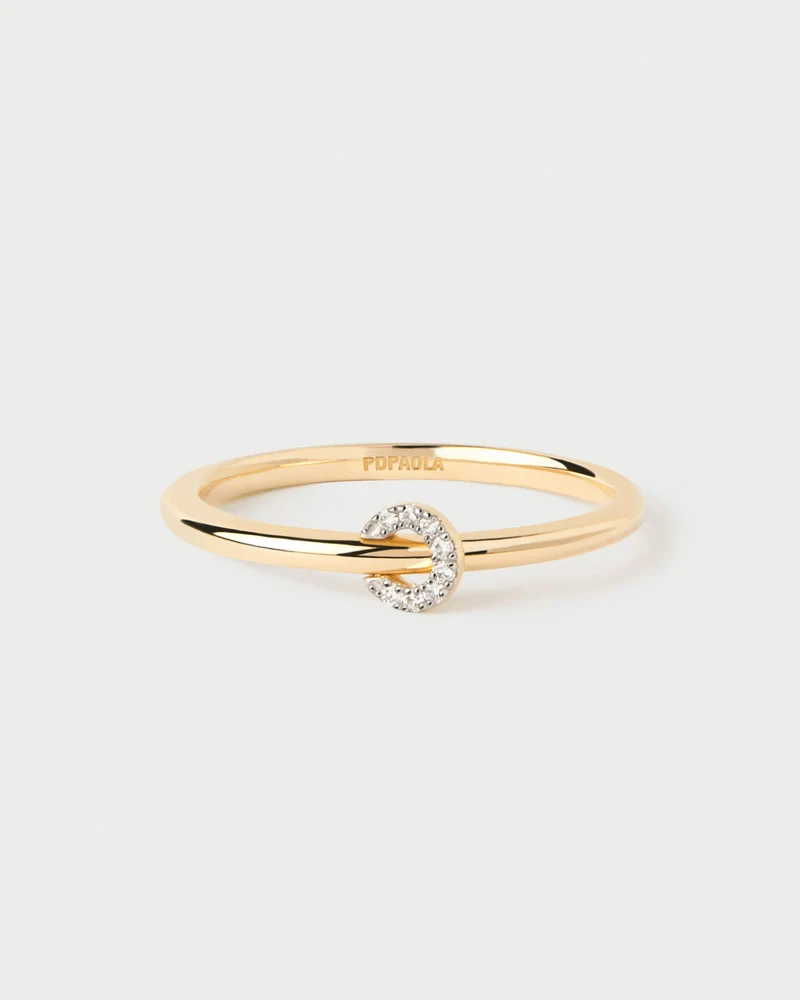 Diamonds and gold Loop ring