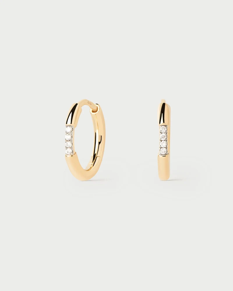 Diamonds and gold Mini Nora hoops